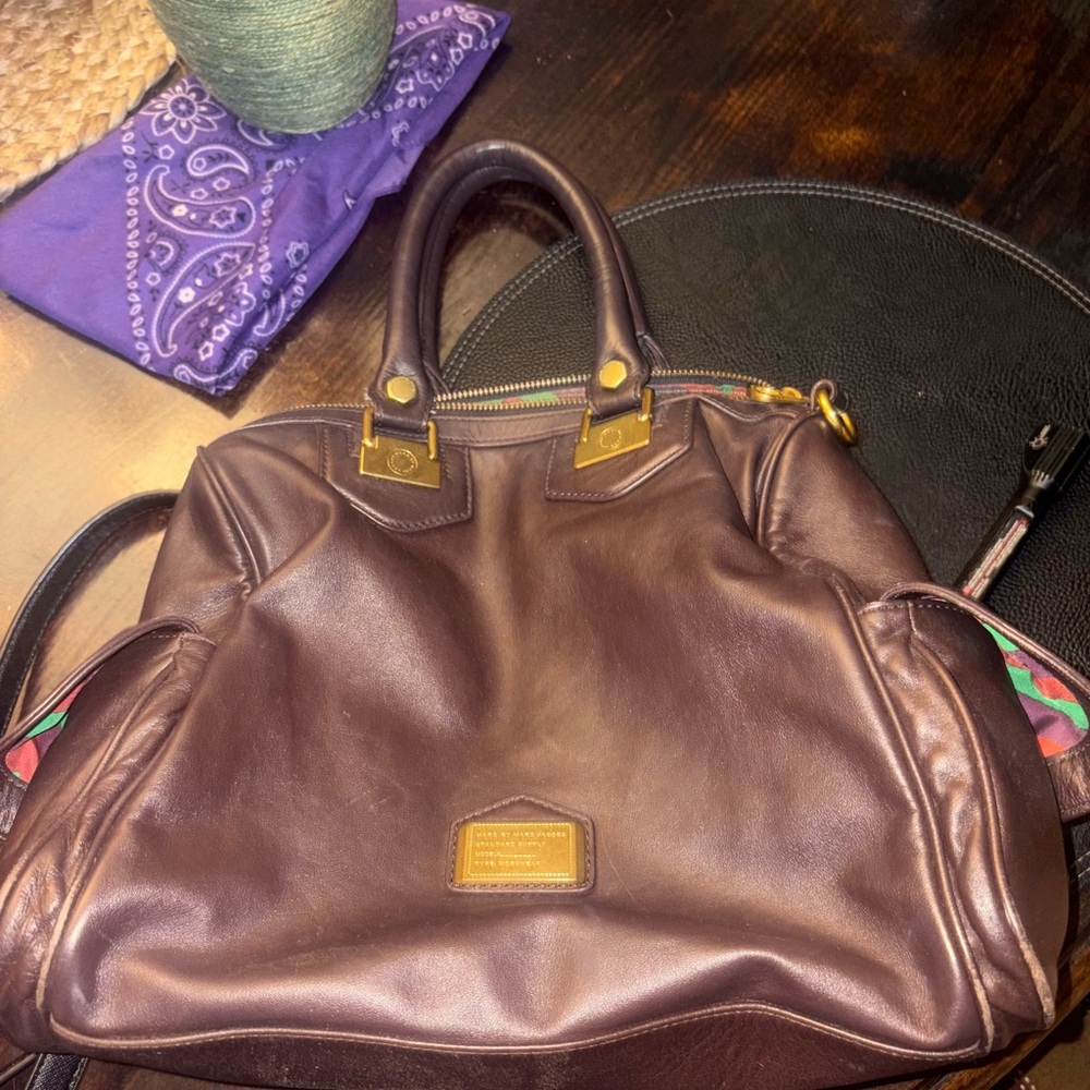 Marc Jacobs Brown Leather Satchel with Structured Design